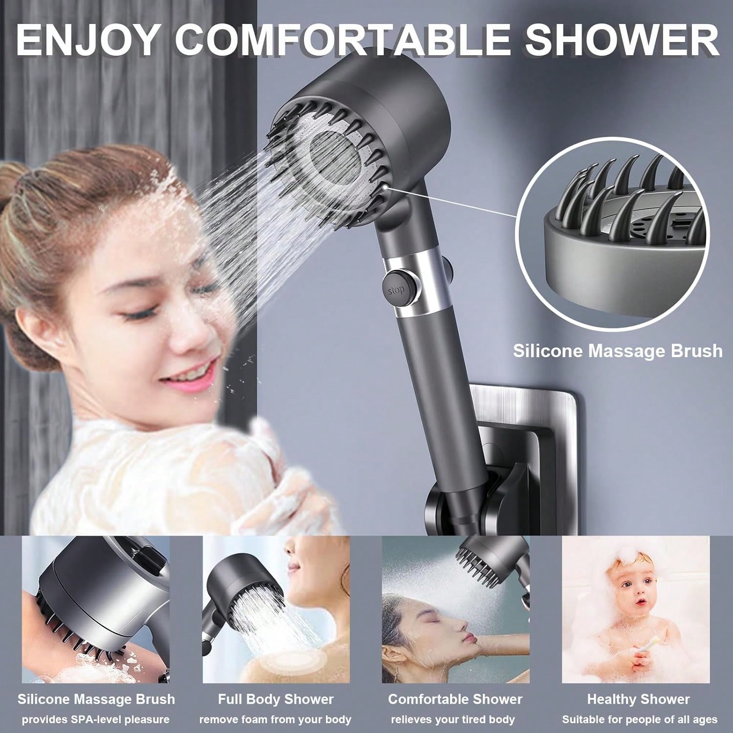 High Pressure Shower Head Handheld - Doccetta a Mano ad Alta Pressione