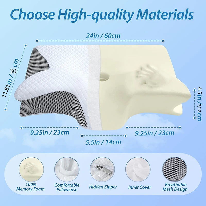 1 cuscino cervicale in memory  - Memory Foam Orthopedic Pillow Neck Pain recensione e prezzo